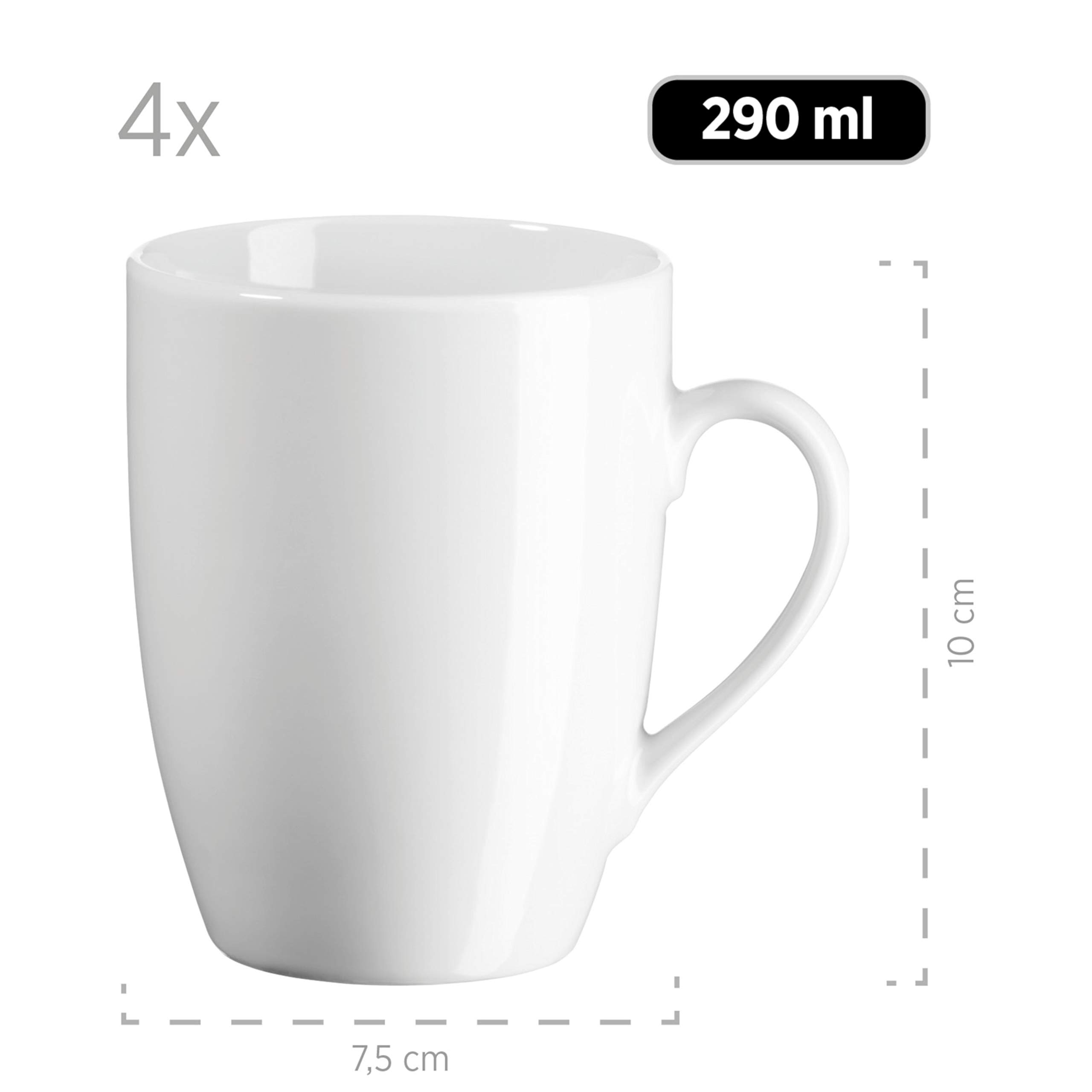 Mäser Serwis łączony, porcelana Barca, biały
