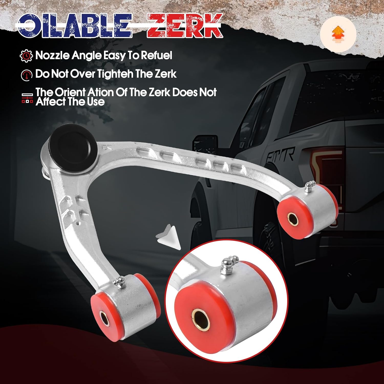 2-4" Lift Aluminum Upper Control Arm for Chevy Silverado GMC Sierra 1500 2007-2018, Adjustable Control Arms Compatible with Cadillac Escalade, Front Suspension Arms with Ball Joint
