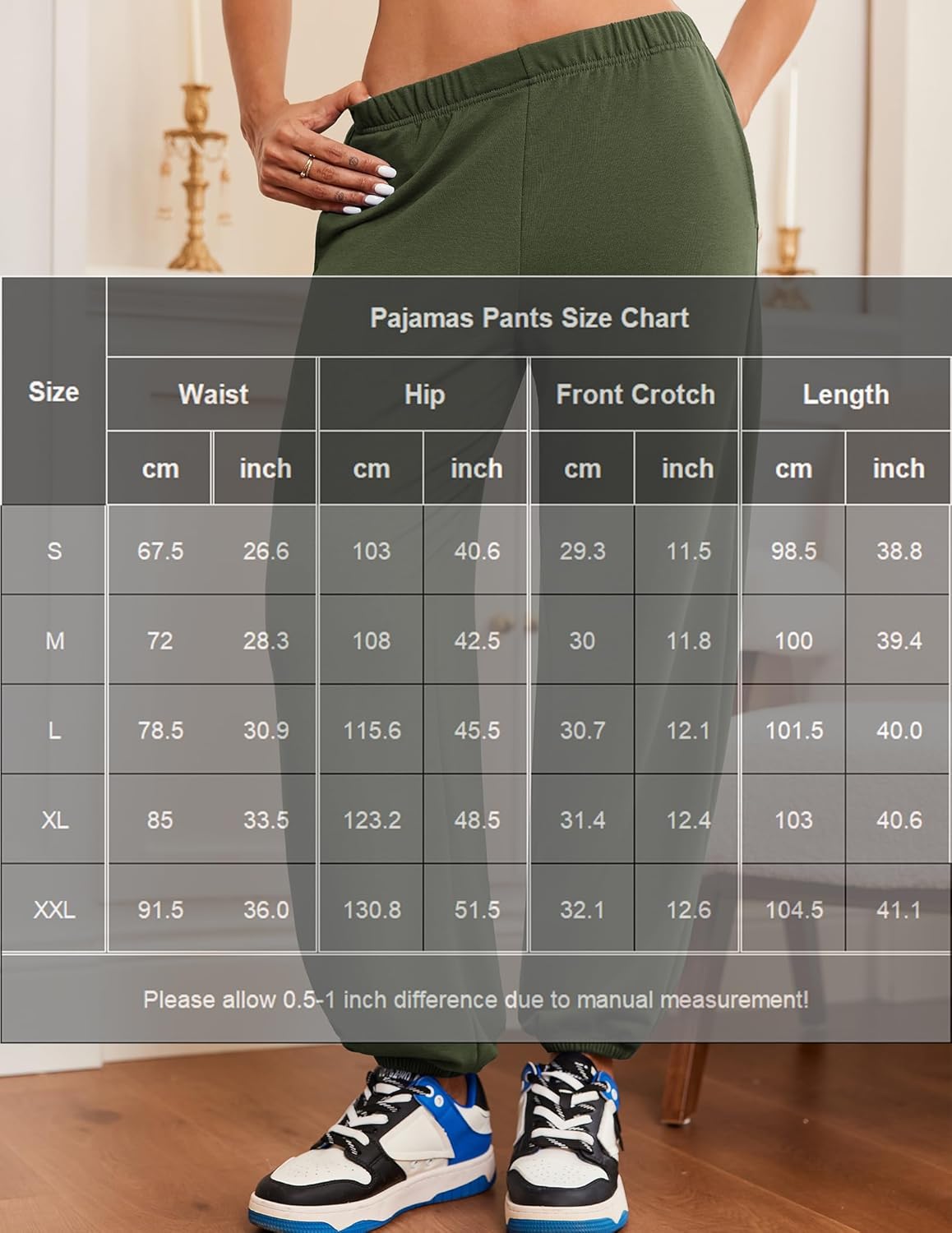 Ekouaer Jogger Pajamas Pants Baggy Lounge Pj Pant Cotton Sleep Bottoms Fall Sweatpants with Pockets for Women - Image 6