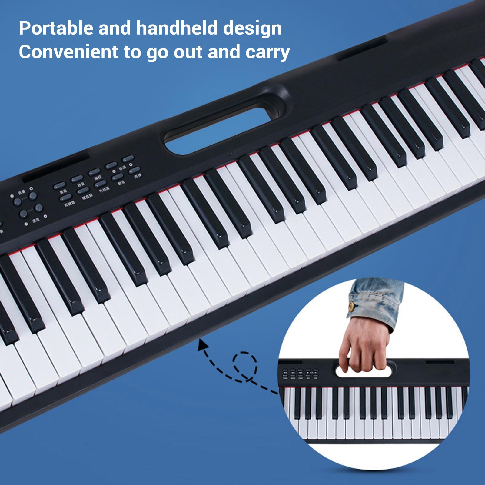 Tastiera di Pianoforte a 61 Tasti Tastiera Elettrica Portatile 200 Suoni 200 Ritmi 60 Brani Dimostrativi per Principianti (Spina europea)