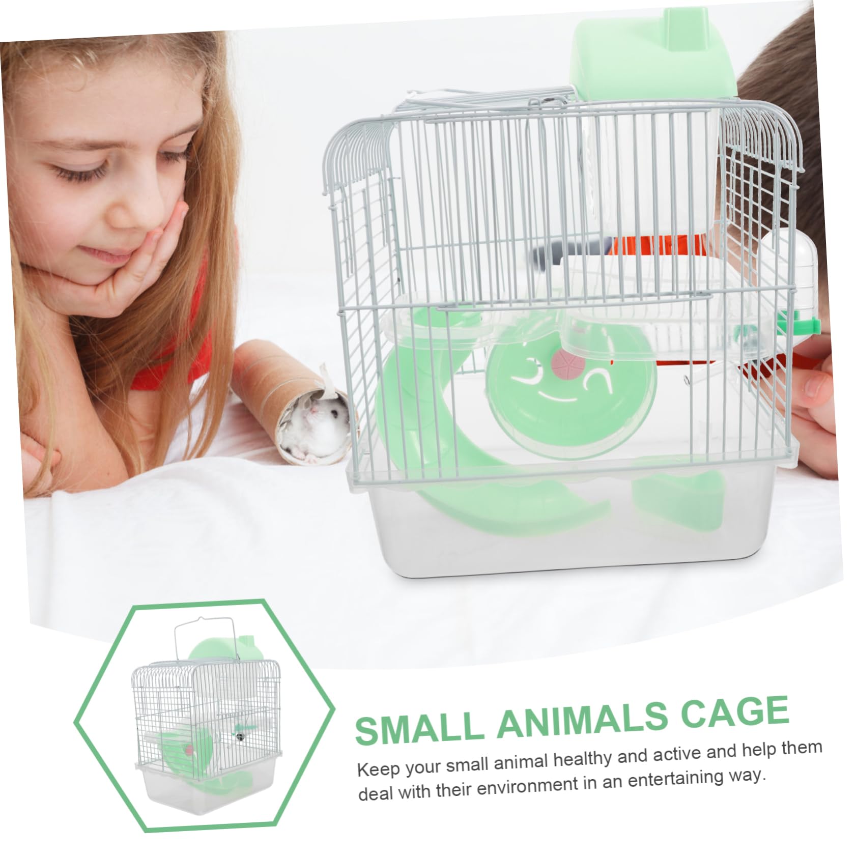 Toyvian Cage pour Hamster à Double Maison Spacieuse pour Hamster Et Chinchilla Cage à Plate-Forme pour Rat pour Animal De Compagnie