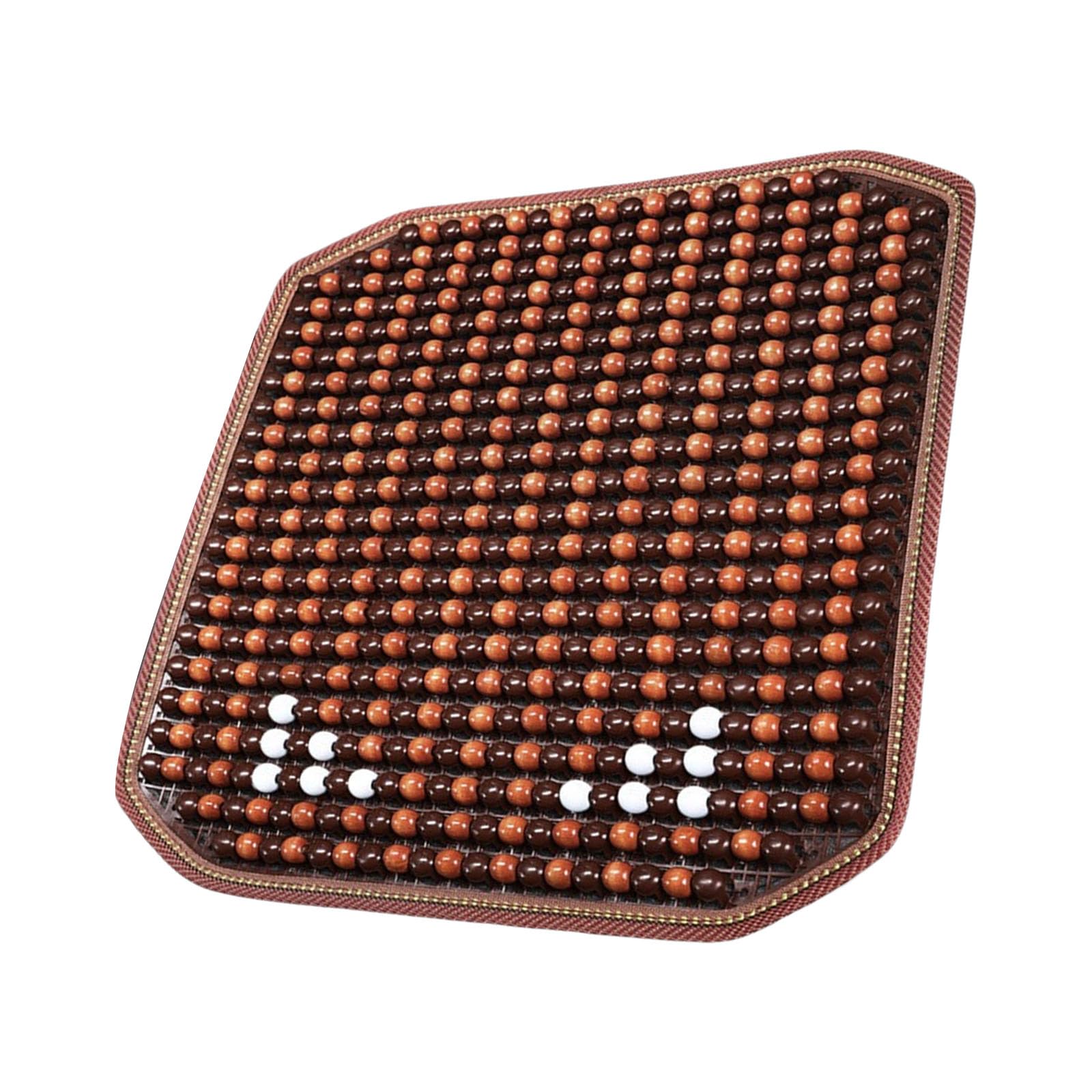 Tsophreniq Coffee Wooden Bead Mat Ergonomic Seat Cushion 16Inch Square Cushion Breathable 4 Color Handwoven Wooden Bead Mat