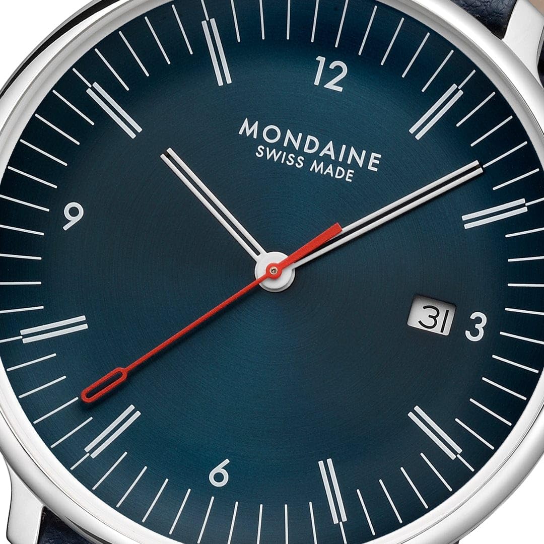 Mondaine Orologio Analogico al Quarzo Svizzero Uomo con Cinturino in Pelle MLE.41240.LQV.SET