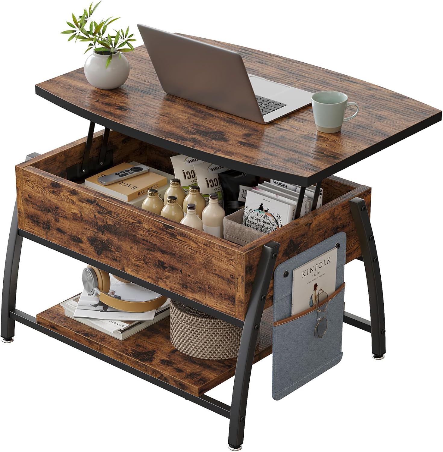 Bestier ローテーブル 昇降式 センターテーブル 幅78 リフティング