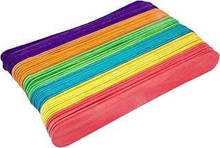 Perfect Stix Wooden Poplar Wood Craft Colored Sticks. Jumbo Size, 6 x 3/4, Wood, Natural Poplar Wood, 500Ct. Multipurpose Craft, Popsicles, Waxing, Arts and Crafts.Colored