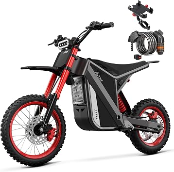 Electric Dirt Bike for Adults & Teens,Peak 2200W Motor 210Nm Electric-Motorcycle, 48V 22.5AH Battery Ebike,50 MPH,53 Miles,14"/12" Tire Off-Road Electric Motorcycle,Dual Hydraulic Brakes