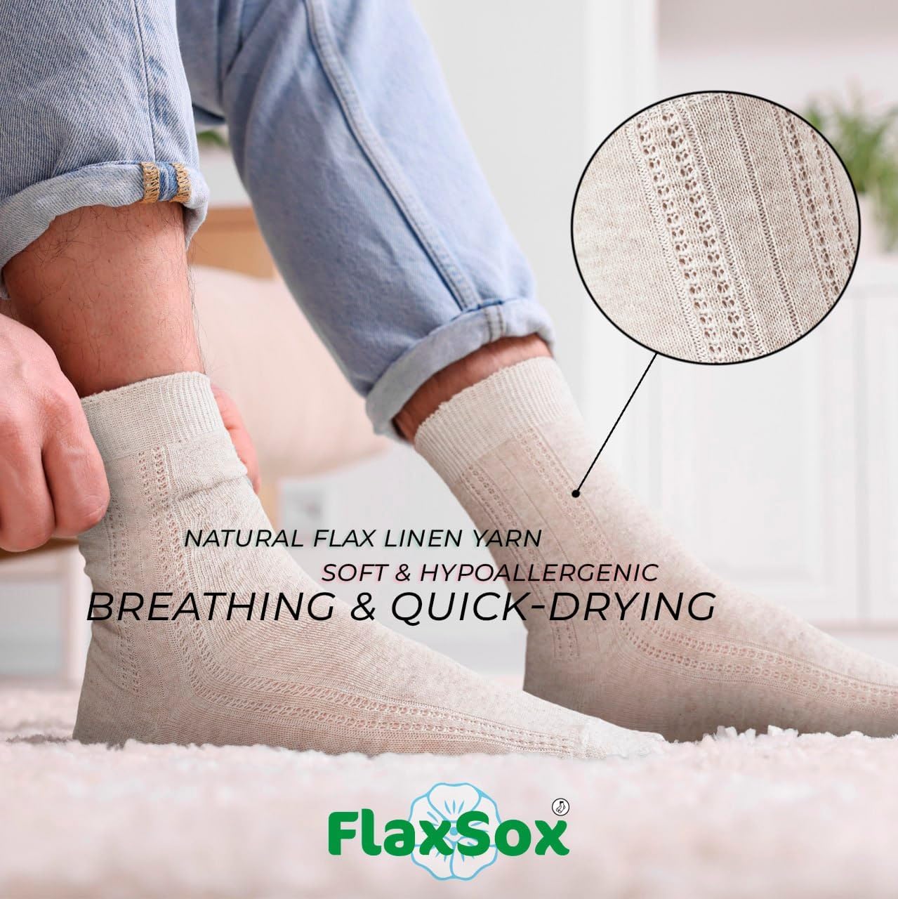 GreenWeave™ Earthwise Men's Ultra-Thin & Breathable Flax Linen Socks
