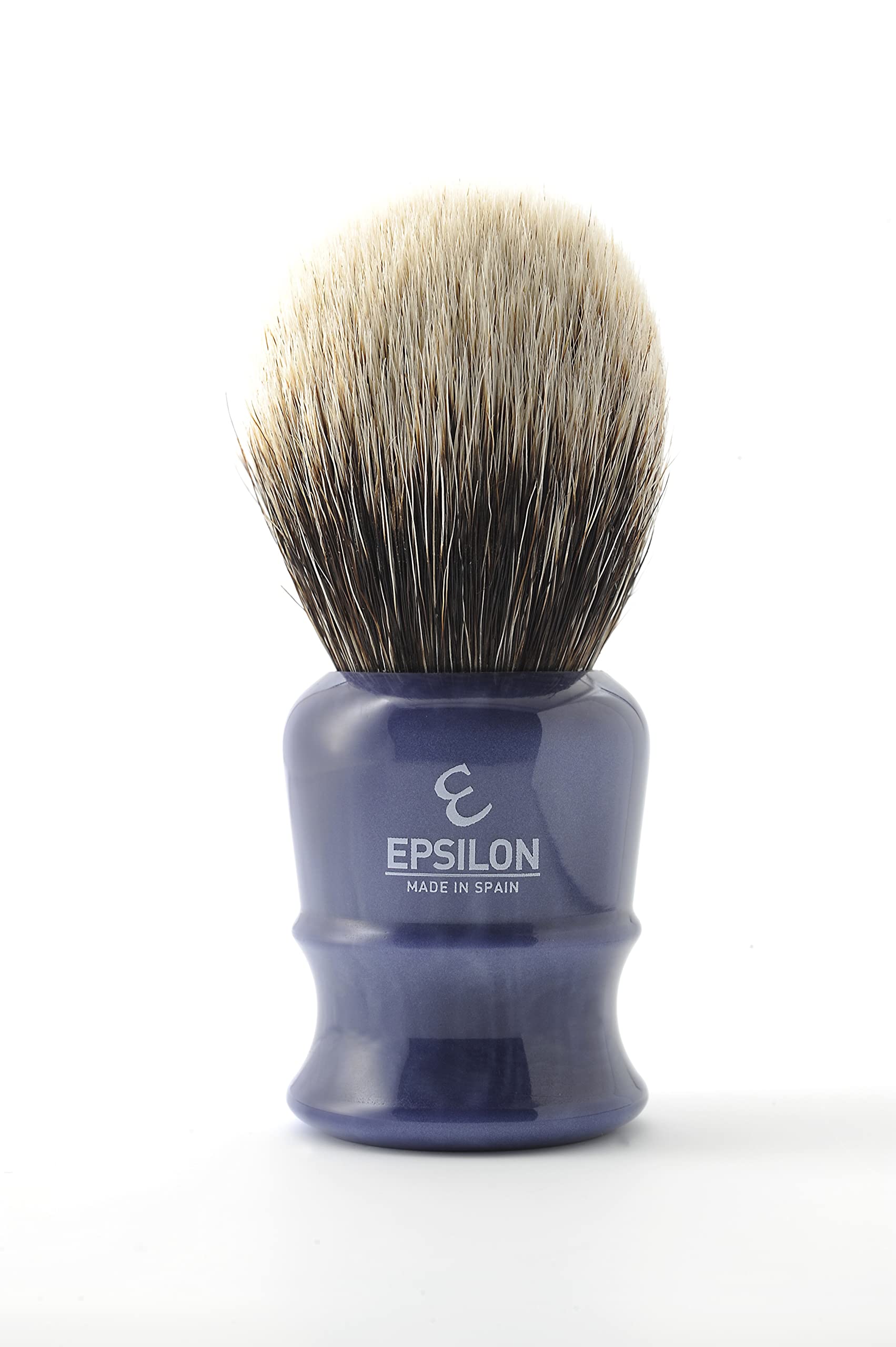 Epsilon Pędzel do golenia z włosia borsukowego, biały, niebieski, 50/26 mm, standardowy, jedyny w swoim rodzaju