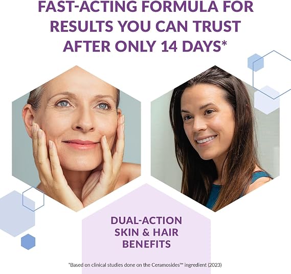 BioTrust Hair, Skin & Nails Supplement - Ceramides with Biotin, 30 Capsules
