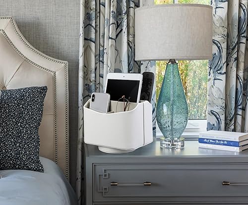 Miniatura 4 de HofferRuffer Soporte giratorio para control remoto, organizador de control remoto, organizador de control remoto giratorio de 360 grados, soporte