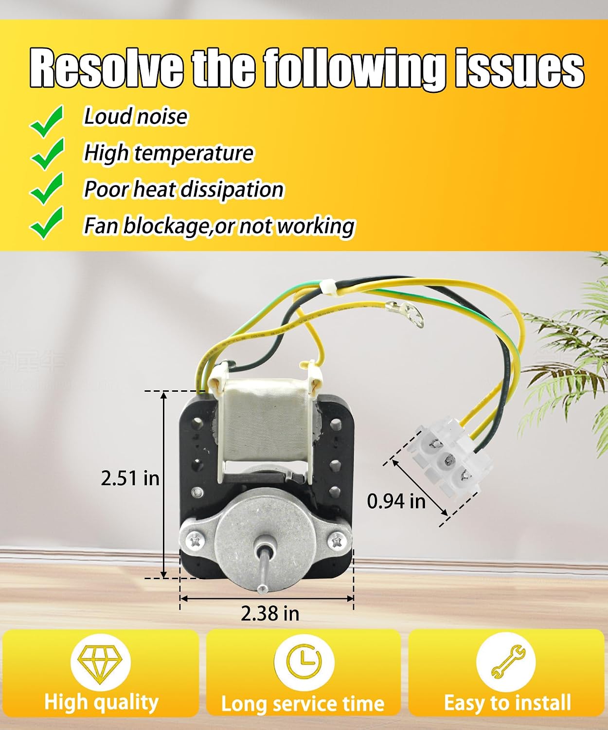 Upgraded WR60X10168 Refrigerator Condenser Fan Motor Fits for GE Hotpoint Kenmore Refrigerators, Replaces WR60X10018 WR60X10021 WR60X10028 WR60X10061 WR60X10153 PS967022 AP3855309
