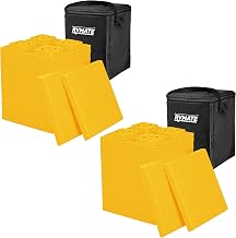 RVMATE RV Leveling Blocks 24 Pack, Heavy Duty Camper Leveling Blocks, Leveling Blocks for RVs, Reduce Trailer Movement, Trailer Leveling Blocks Great for Single and Dual Wheels, Yellow