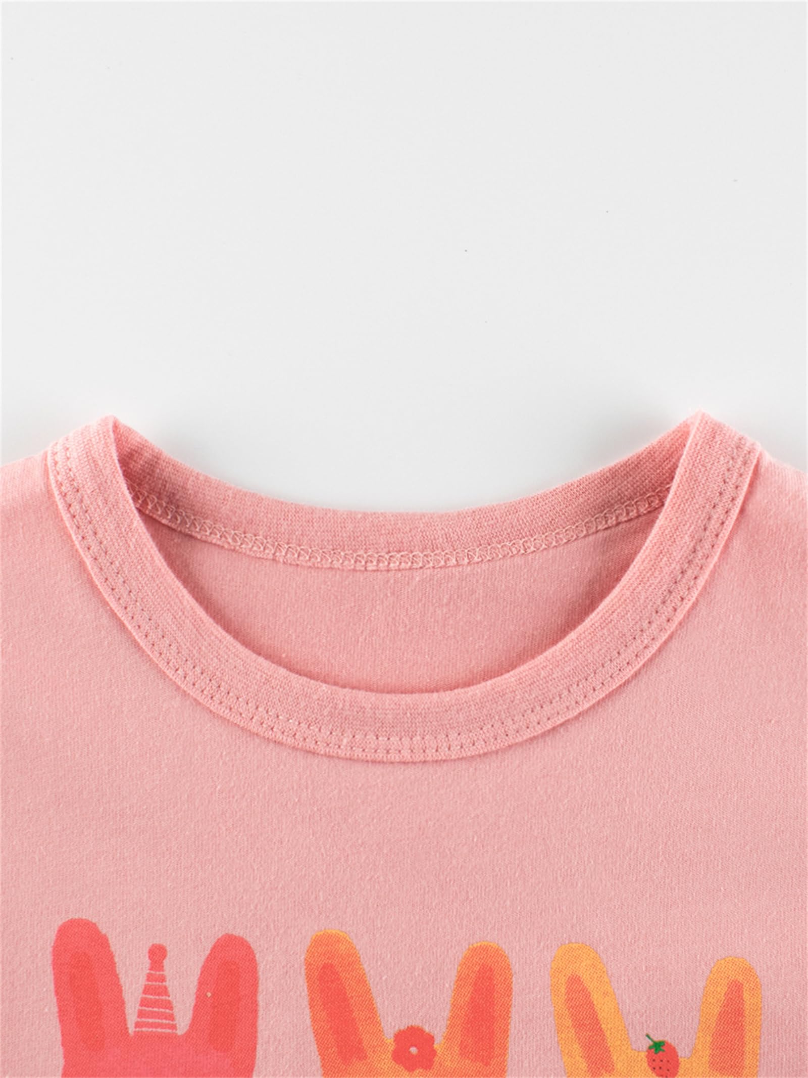Little Girls Crewneck T Shirts Blouses Long Sleeve Tee Tops Cotton Graphic Print Pink Shirt for Toddler Baby Girls (Pink,100/2-3 Y,Unisex,Big Kid,US,Age,2 Years,3 Years)