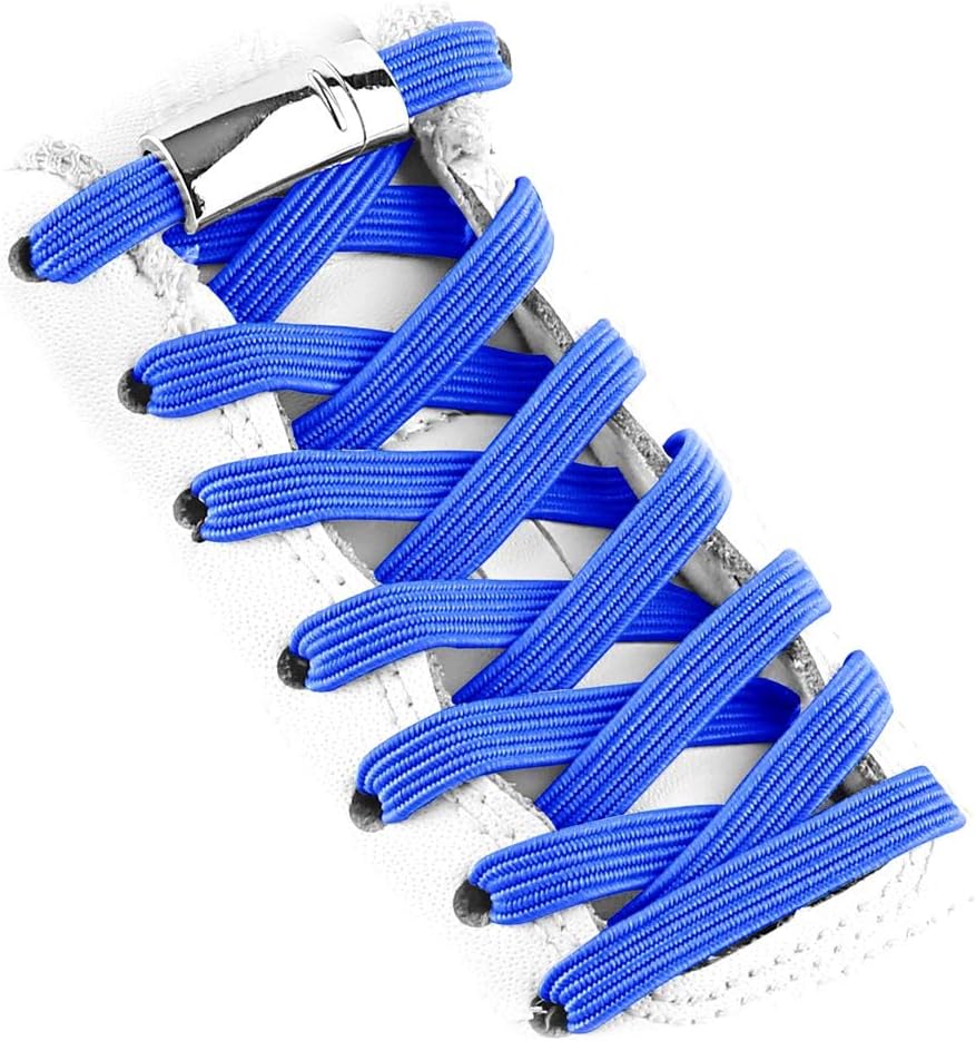 Elastic Shoe Laces - Quick to Install No tie Shoelaces for Kids and Adults(2 pairs) (blue)