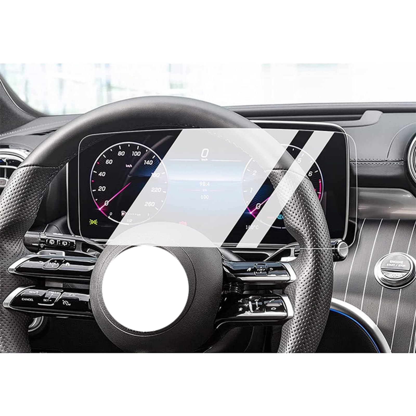 Écran de navigation GPS Benz Classe C protégé contre rayures et traces - 7