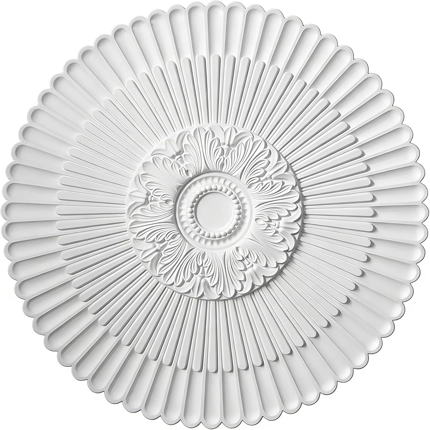 Ceiling Light Medallion Molding - Round Trim for Chandelier, Home Decor Ceiling Rose Molding