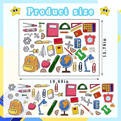 Miniatura 2 de ALIBBON Calcomanías de regreso a clases para niños, calcomanías de cosas escolares, calcomanías de pared extraíbles para niños, suministros