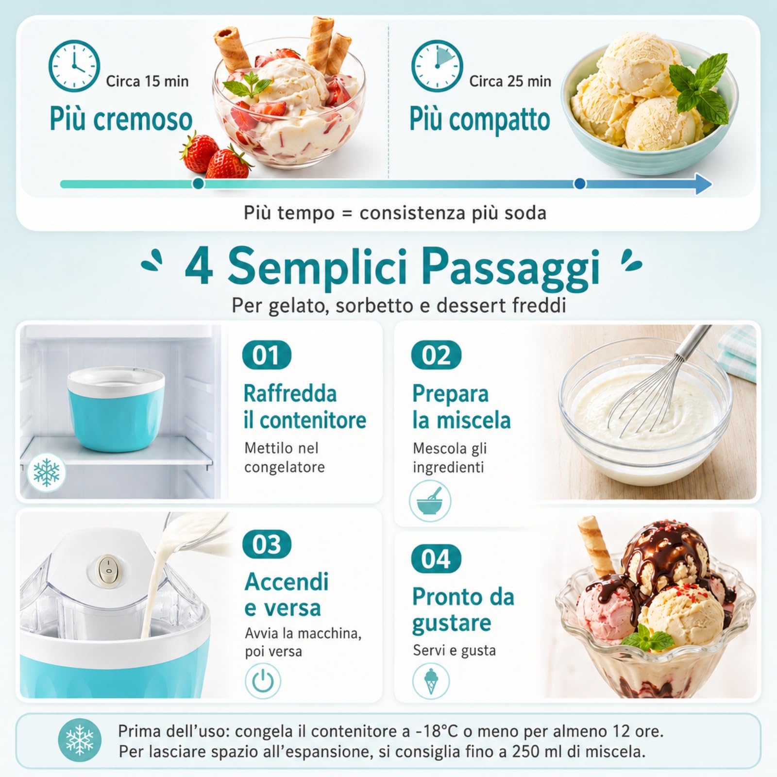 Mini Gelatiera Portatile, Mini Macchina per Gelato，#C