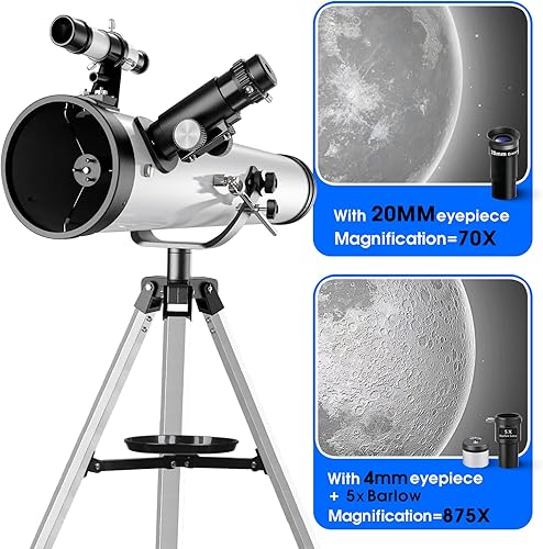 Miniatura 3 de Telescopio para adultos Astronomía de alta potencia profesional 2.992 in apertura 27.559 in longitud focal alcance para adultos con trípode