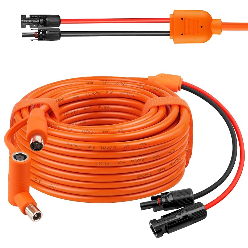 Cabo de Extensão Solar para DC de 8 mm MOOKEERF, 10,67 m, 12AWG+14AWG, com Conector para DC7909/8020