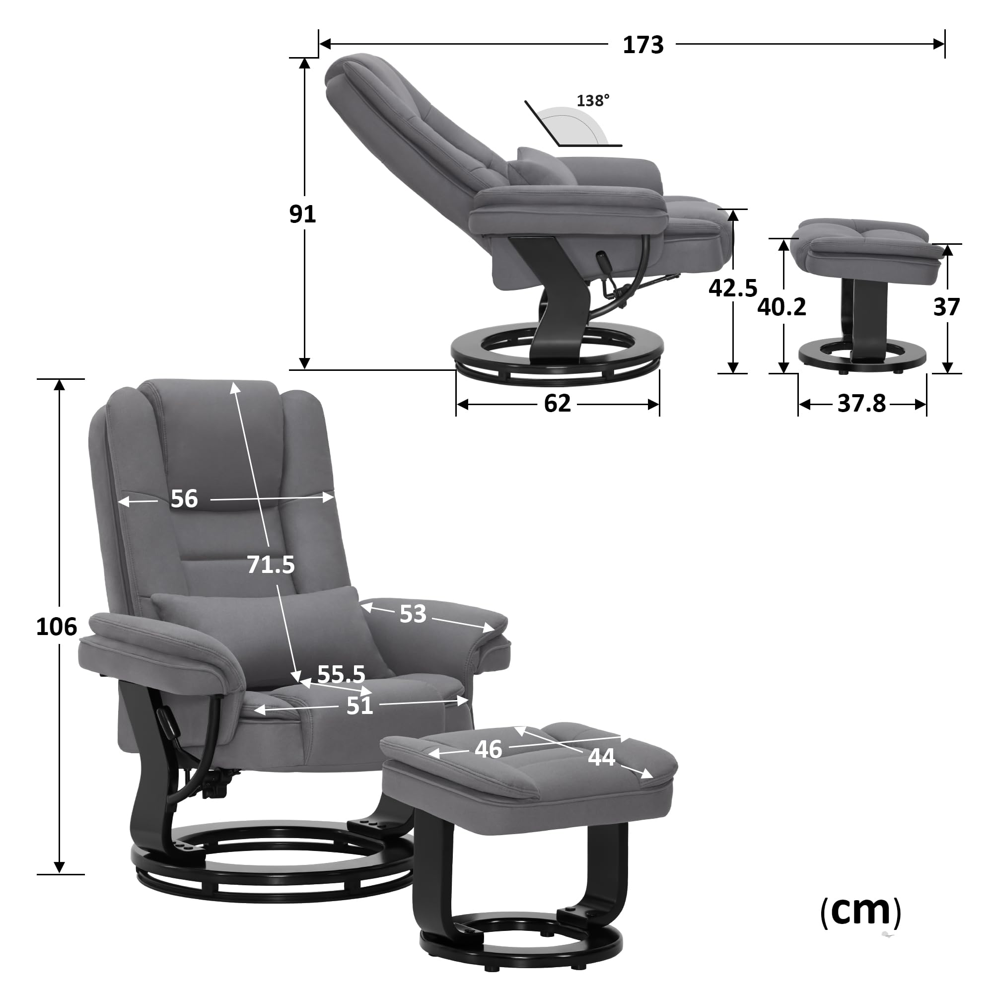 Luxe relaxfauteuil met voetenbank elektrische televisiefauteuil met