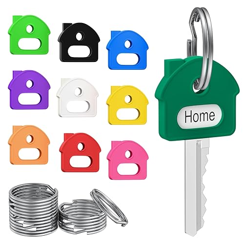 Uniclife 10 Pcs Key Covers Caps, 1" Key Identifiers with