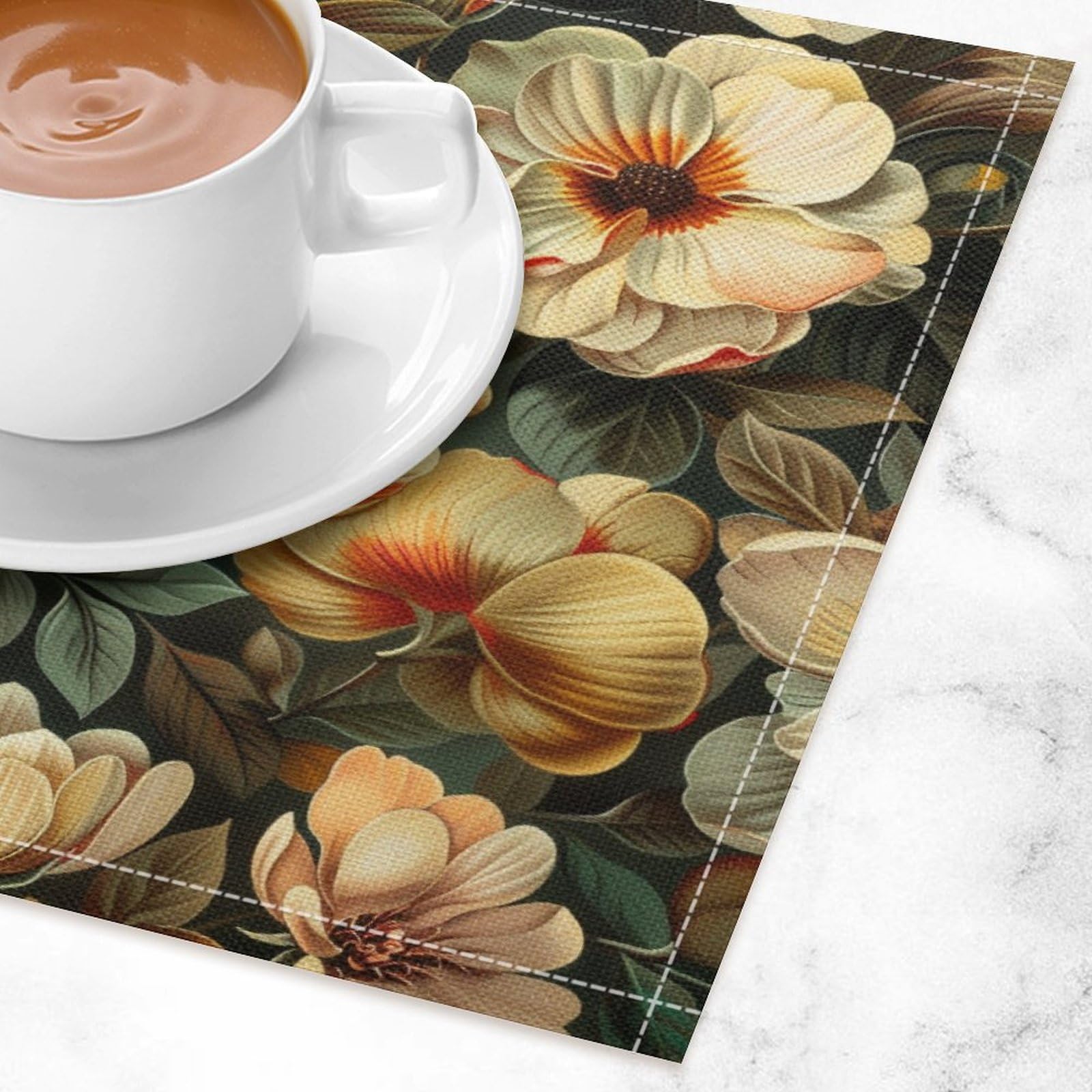 Victorian Printed Cotton Mats Set 4 【公式通販】