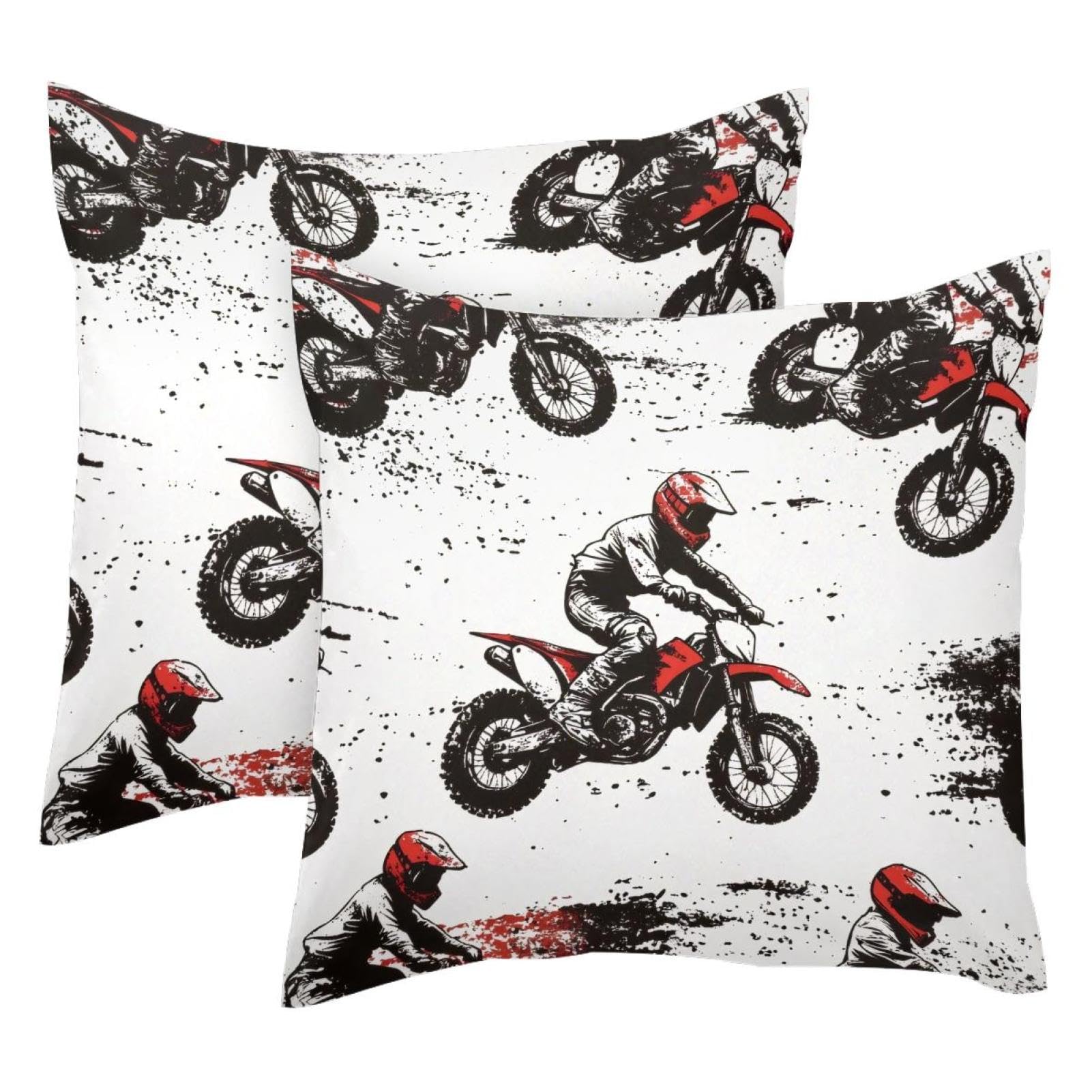 Housse de coussin grunge velours motocross 50x50 cm pour rénover un canapé