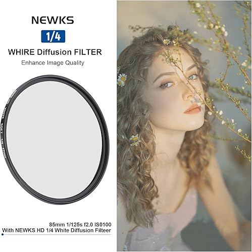 Miniatura 2 de NEWKS Filtro de difusión blanca suave de 14 de 14 de 14, vidrio óptico HD para fotografía de vídeovlogretrato