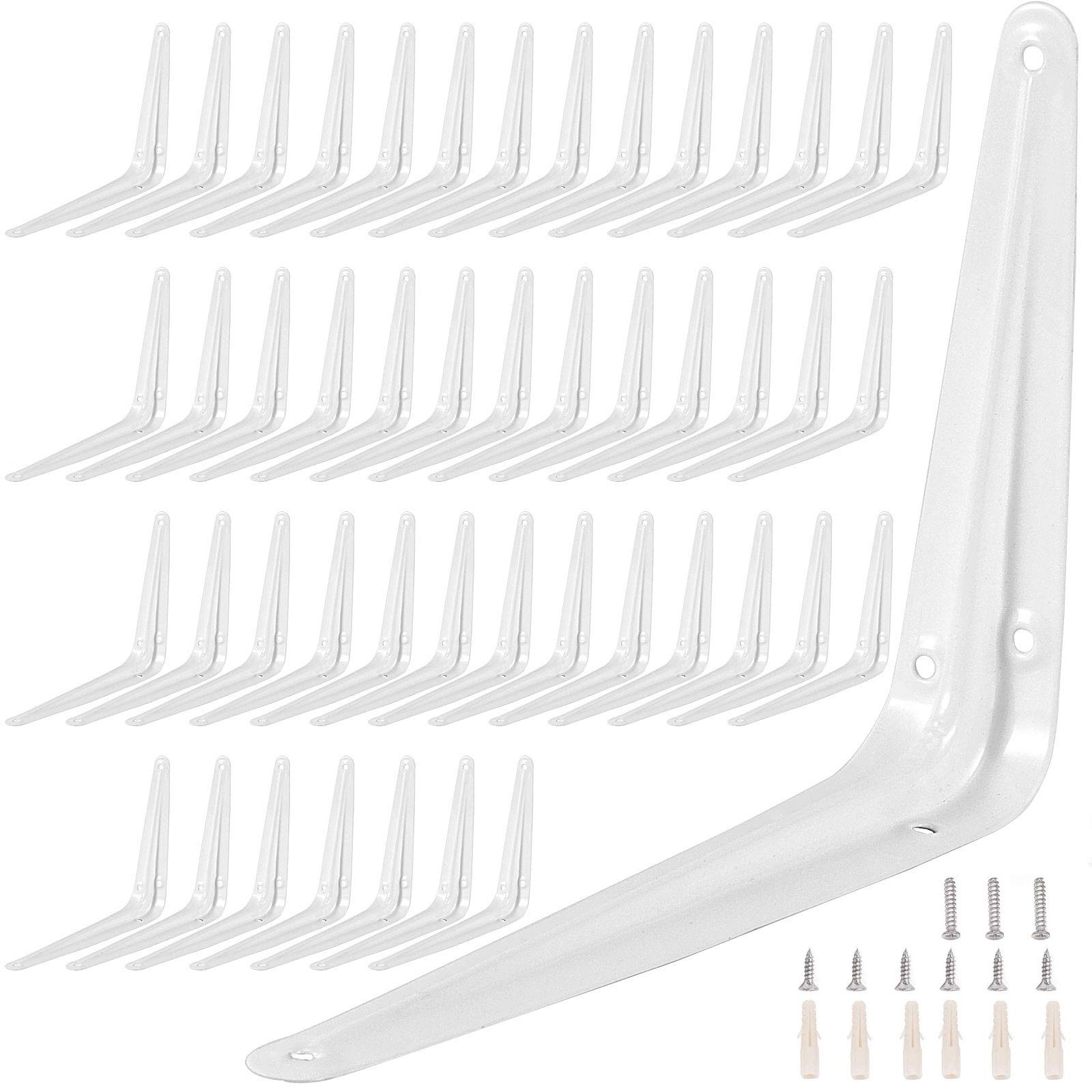 Équerres d'étagère blanches 15 x 20 cm pour renforcer des fixations murales instables