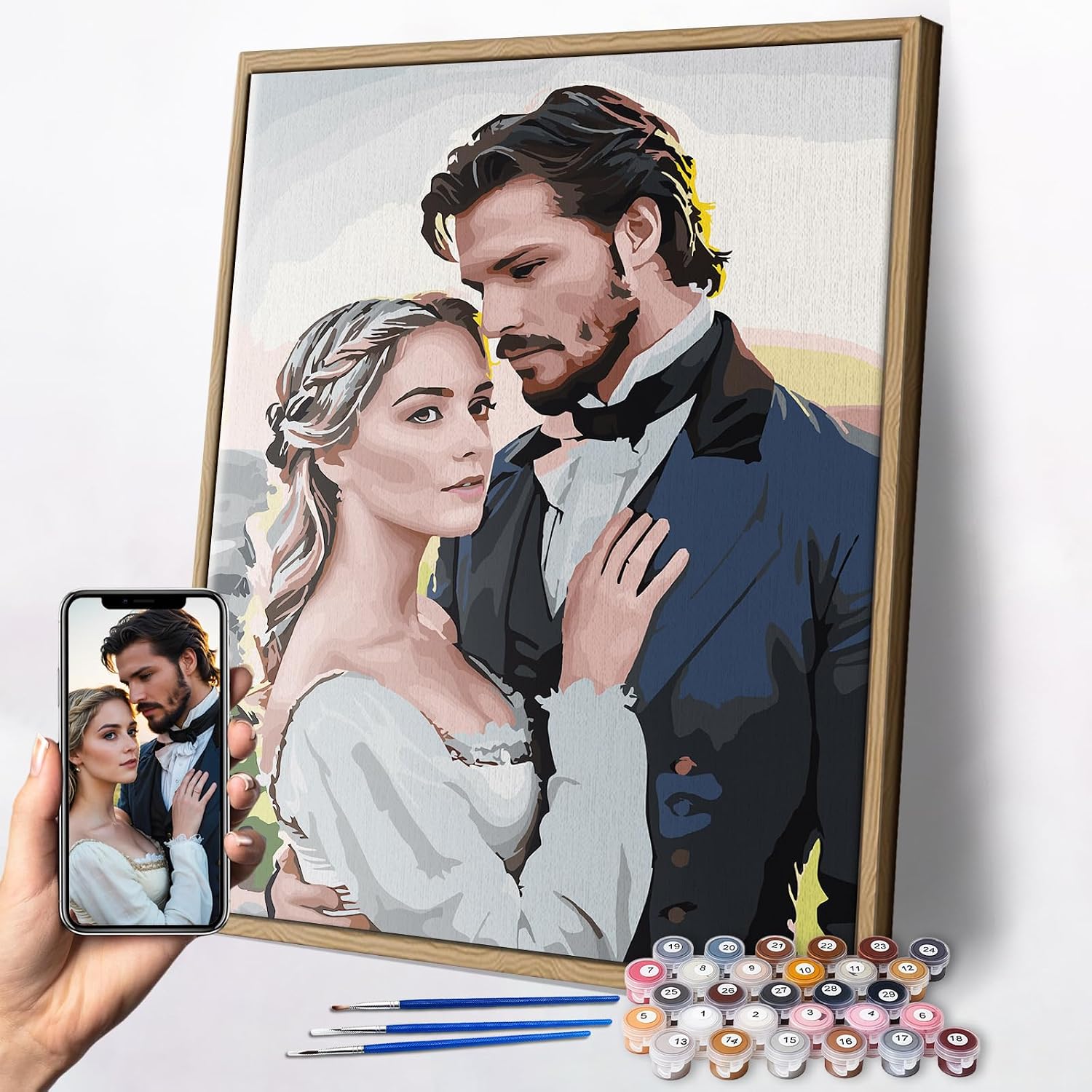 JOXOFO Custom Paint by Numbers Kit, DIY Acrylic Canvas Painting for Adults & Gifting