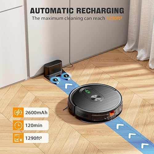 Miniatura 5 de XIEBro Robot aspirador y trapeador, robot 2 en 1 para aspirar y trapear con horario, aplicaciónBluetoothvoz, succión máxima de 3200 Pa, robot
