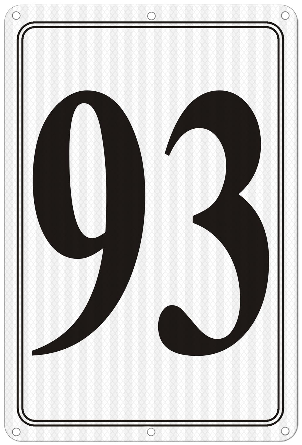 i-CowFun Premium Reflective Metal Number Signs 93 - Aluminum 12" X 8" Parking Spot Numbered Signs Outdoor, Large, Floor, Dock, Court, Aisle, Field, No Fade, Weather-Resistant