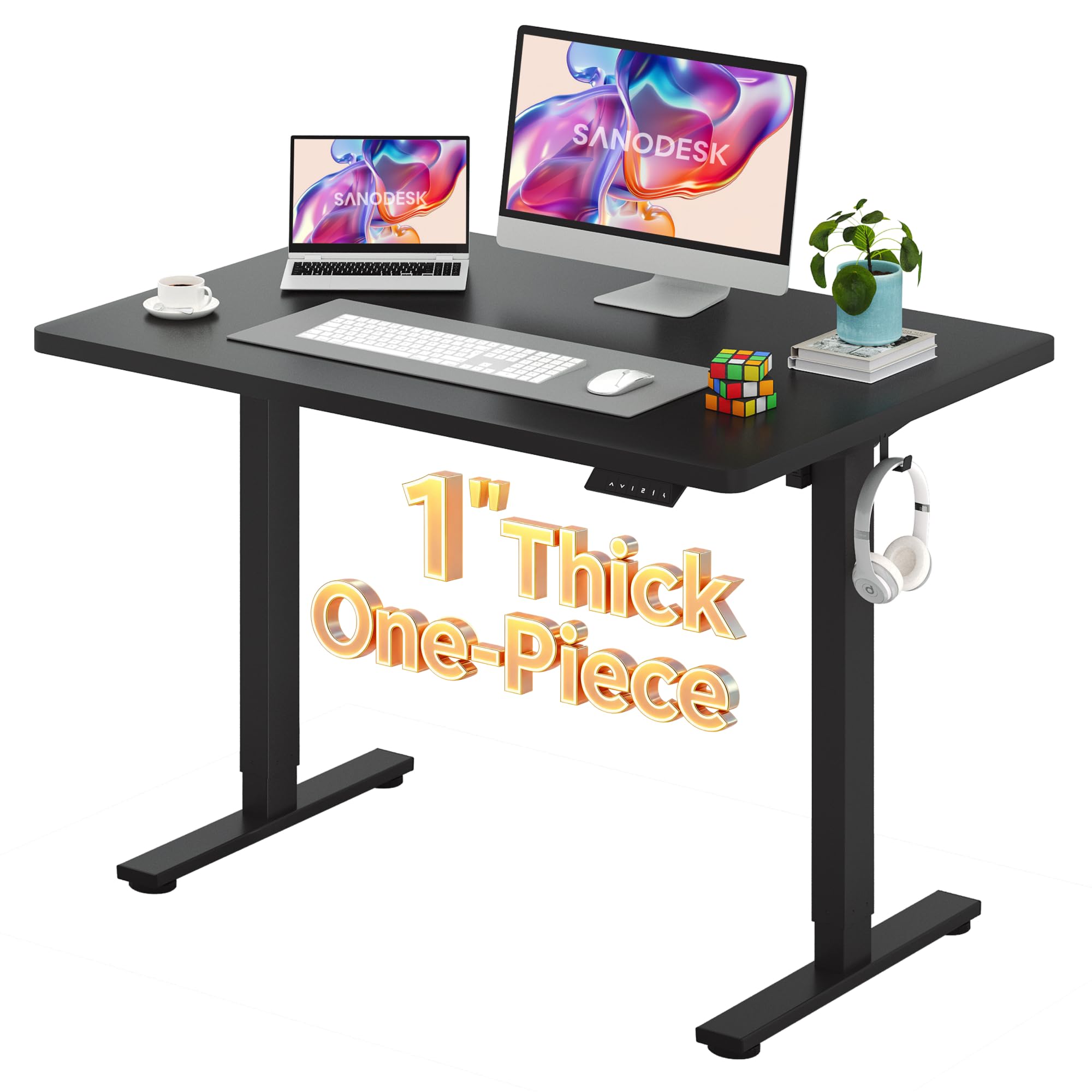 SANODESK One-Piece 1'' Thick Height Adjustable Standing Desk 48''x30''