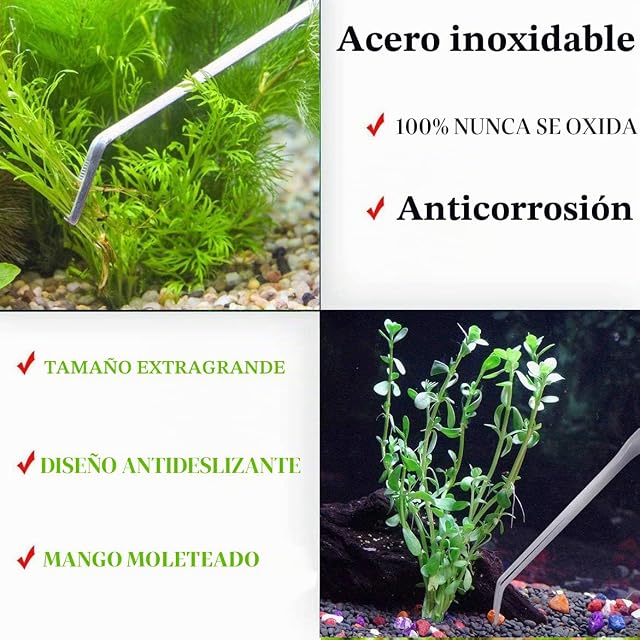 Foto 6 de 6 de Pinzas Largas de 38cm para Limpieza de Acuario, Acero Inoxidable 304 que No se Oxida