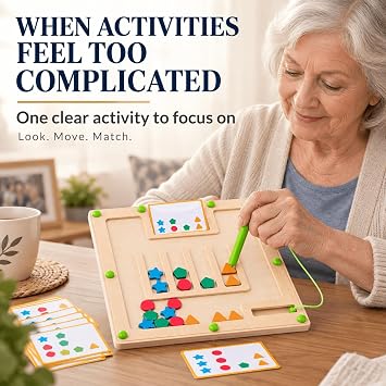 Sorting Board Matching Activity Memory Game for Seniors, Dementia & Alzheimer's Care, 1 Player, Age 65+