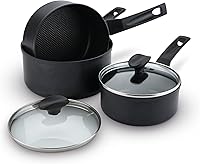 Vista 11 de PRESTIGE 9 sartenes antiadherentes más resistentes de 8.3 in, adecuadas como sartén de inducción con hoyuelos superiores antiadherentes, asas