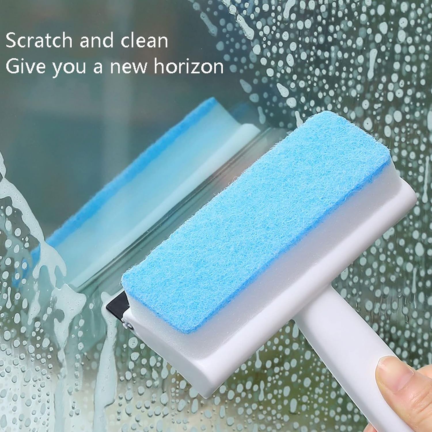 Shower Squeegees Magic Window Glass Cleaning Brush Double-Sided Sponge Wiper Scraper Bathroom Wall Shower Squeegee Mirror Scrubber Tools