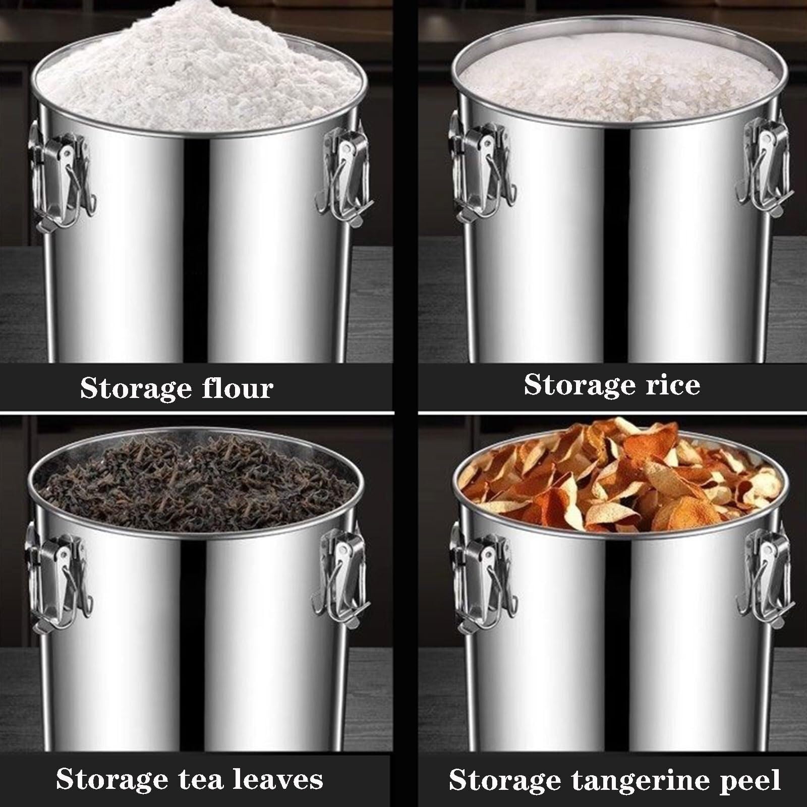 Boîte de Conservation hermétique en Acier Inoxydable 304, 21 L (5,55 Gal) pour café, Riz, céréales - Organisateur Durable pour la Cuisine et Les Restaurants