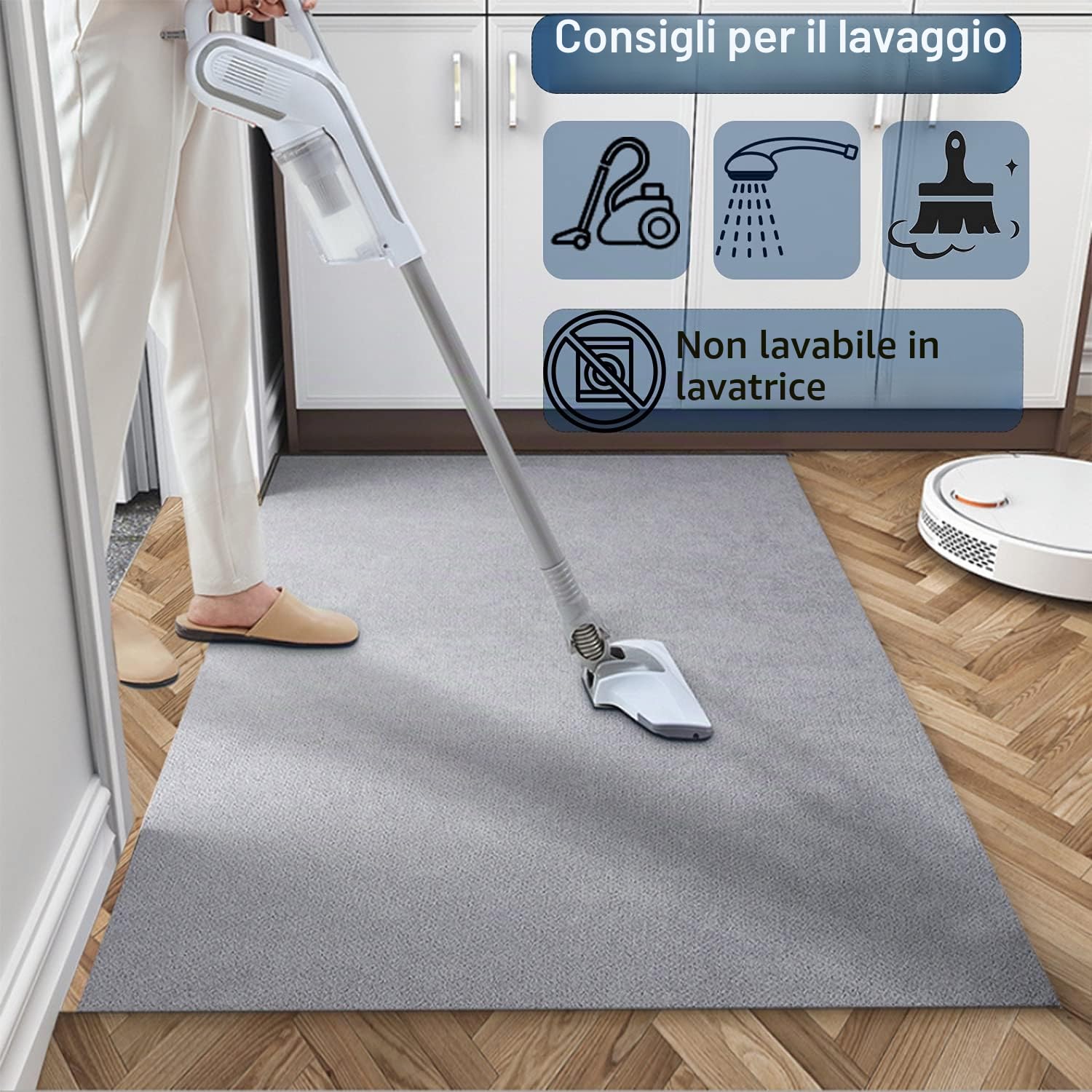DFIONC - Zerbino per interni, lavabile, zerbino catturasporco, super sottile, resistente, tappeto da cucina assorbente, zerbino antiscivolo, per interni