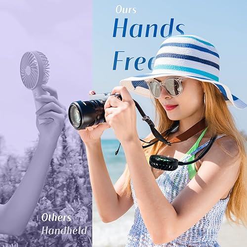 Miniatura 6 de VAGAU Ventilador de cuello manos libres, mini ventilador personal USB recargable, diseño de auriculares, ventilador de banda para el cuello con