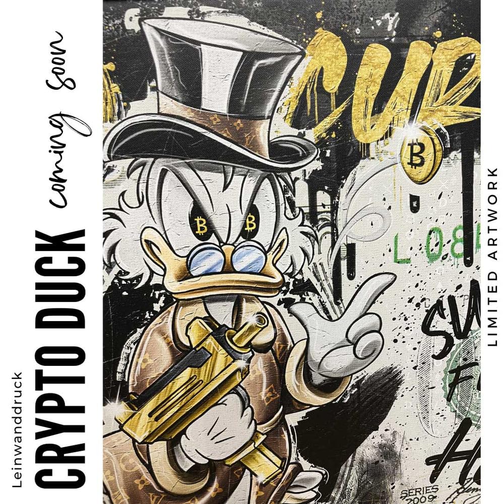 DOTCOMCANVAS® Luxury Pop Art Canvas Picture - Bitcoin CRYPTO DUCK - Limited  Size 100 x 50 cm, White : Amazon.co.uk: Home & Kitchen