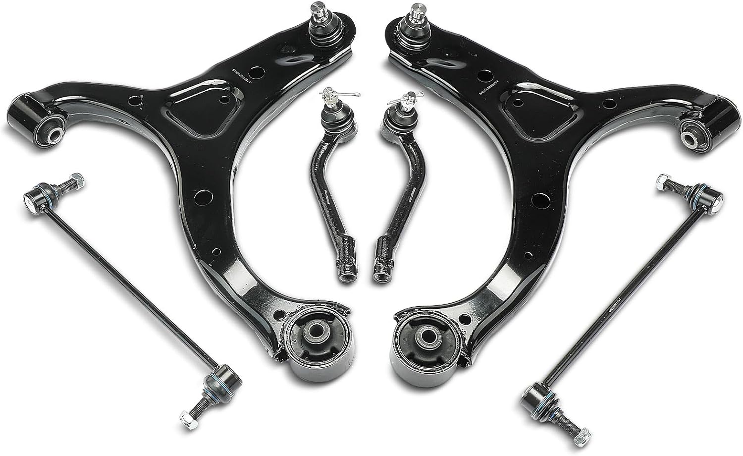 A-Premium Set of 6, Front Lower Control Arm, Sway Bar Link, Outer Tie Rod End, Compatible with Hyundai Santa Fe 2007 2008 2009