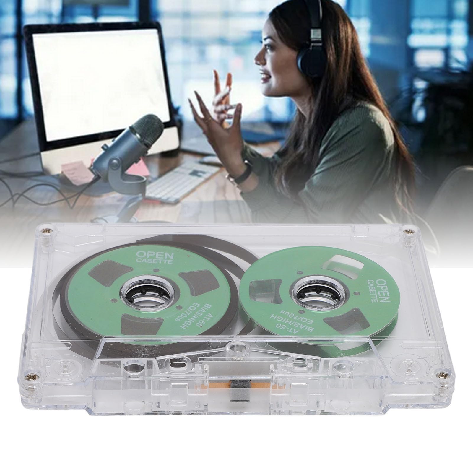Annadue Cassetta Audio Vergine Tipo I 50 Minuti, Bobina A Bobina, Con Custodia Trasparente, Ideale Per Registrazione Musicale