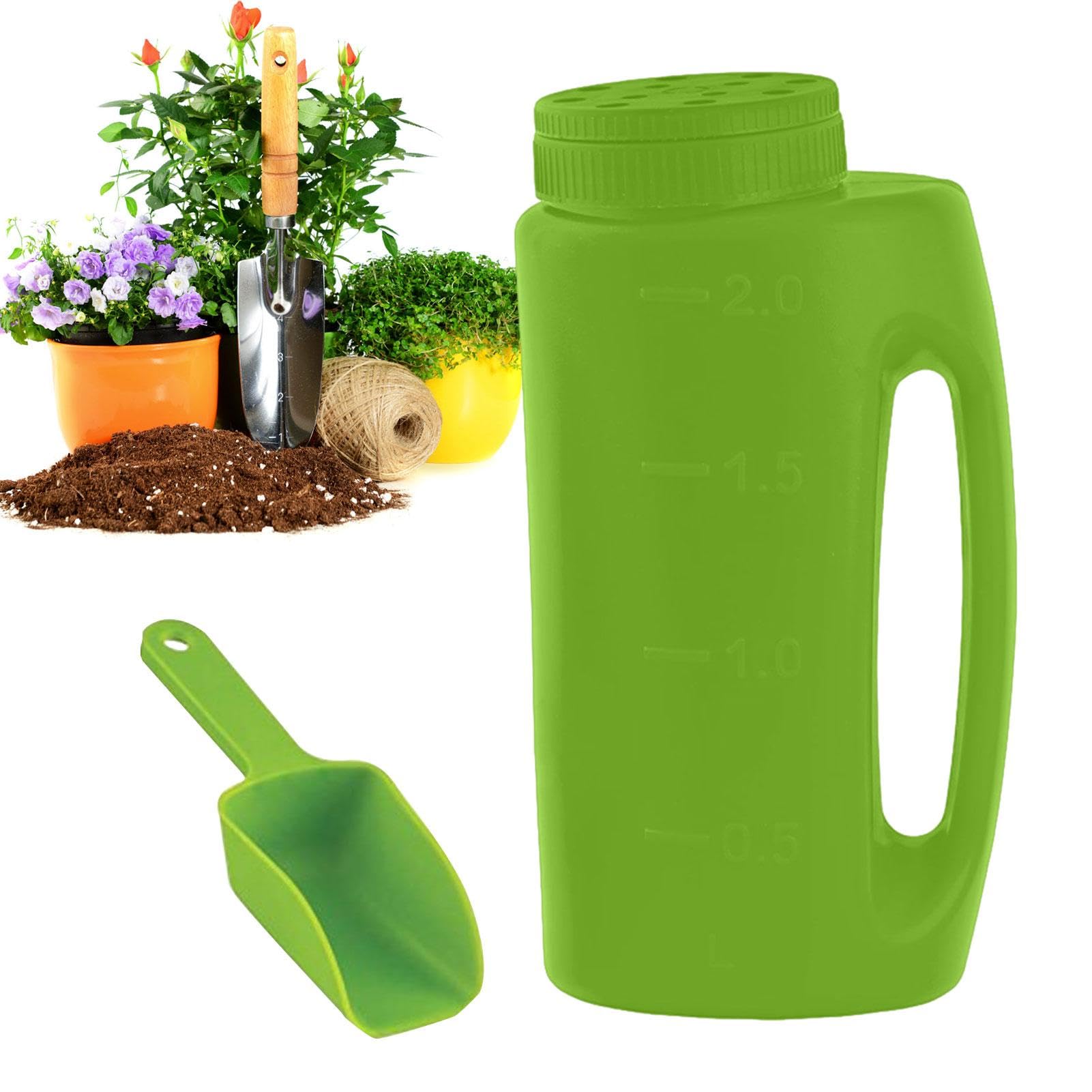 Épandeur De Sel De Neige, 2 L Avec Pelle, Shaker Portatif Pour Graines De Pelouse, Sel, Glace Fondue, Shaker De Graines Avec Tailles D'ouverture Réglables Pour Tous Les Usages