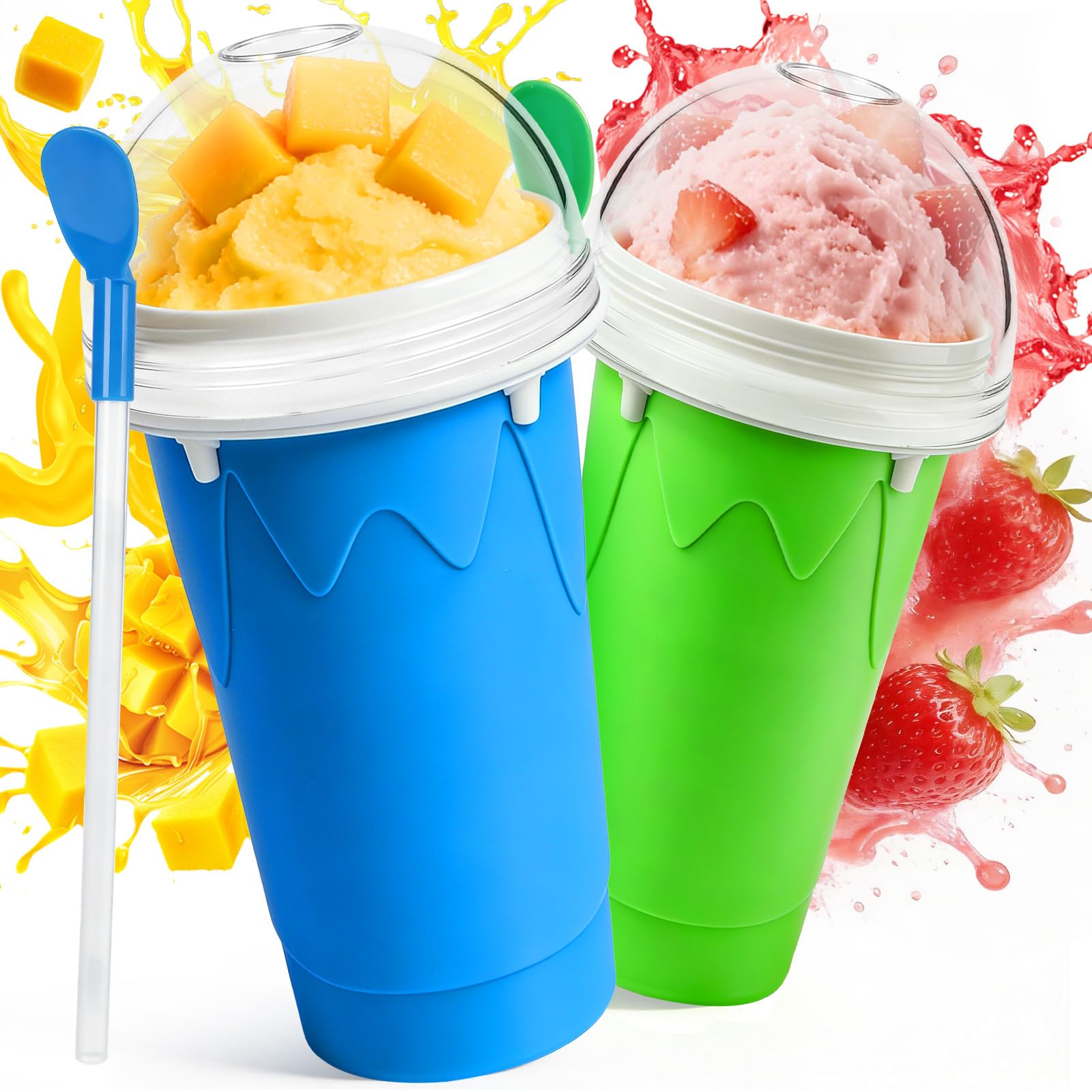 FANS-ONE 2PCS 500ML Slushie Cup, DIY Magic Slushy Maker Squeeze Cup