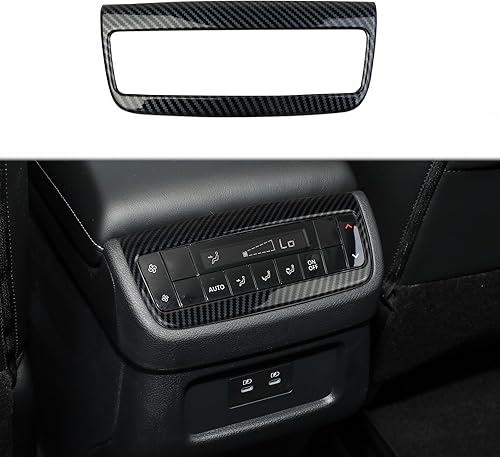 Reposabrazos de ventilación trasera de fibra de carbono para rejilla de ajuste de salida de CA para Nissan Pathfinder 2022-2023