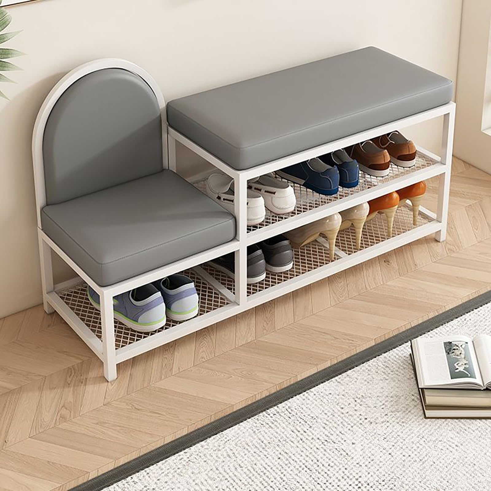 Étagère à chaussures pour entrée étroite résolvant le désordre au sol