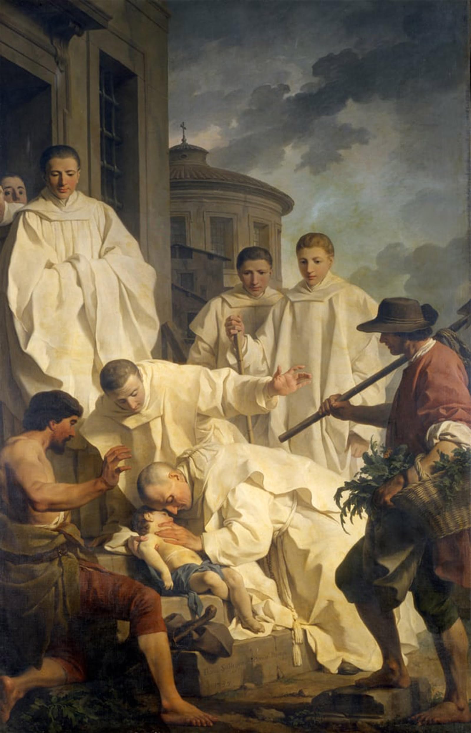 HRJUBWREE Oil Painting Prints on Canvas Painting Picture the Miracle of St Benedict by Pierre Subleyras Artwork Canvas Prints for Office Decor 60x90cm