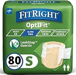 FitRight Ultra Slip d'incontinence adulte, taille moyenne, pour taille 32"-44", boîtier de 80